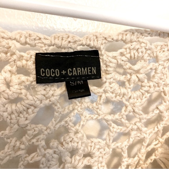 COCO and CARMEN Crochet Lace Boho Chic Roses Bell Sleeves Top Small Medium - Picture 13 of 16